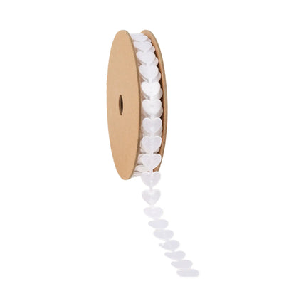 3/4" Ultra Sonic Trim | White Running Hearts | 10 Yard Roll LaRibbons and Crafts