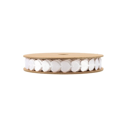 3/4" Ultra Sonic Trim | White Running Hearts | 10 Yard Roll LaRibbons and Crafts