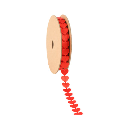 3/4" Red Running Hearts Ultra Sonic Trim roll – flexible for V-day decor/gift wrap