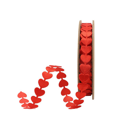 3/4" Ultra Sonic Trim | Red Running Hearts | 10 Yard Roll LaRibbons and Crafts