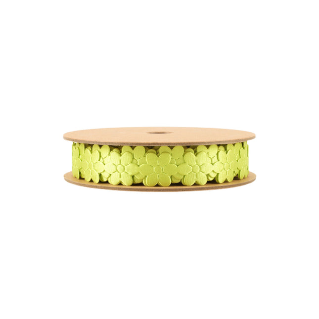 3/4" Ultra Sonic Trim | Green Flower | 10 Yard Roll LaRibbons and Crafts