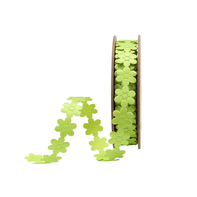3/4" Ultra Sonic Trim | Green Flower | 10 Yard Roll LaRibbons and Crafts