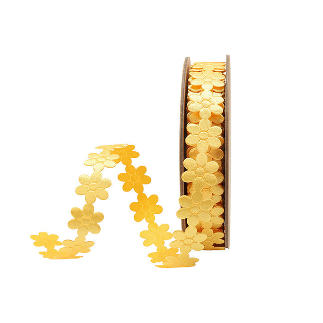 3/4" Ultra Sonic Trim | Yellow Flower | 10 Yard Roll LaRibbons and Crafts
