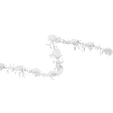 3/8" Tinsel Pom-Pom | White | 10 Yard Roll LaRibbons Wholesale