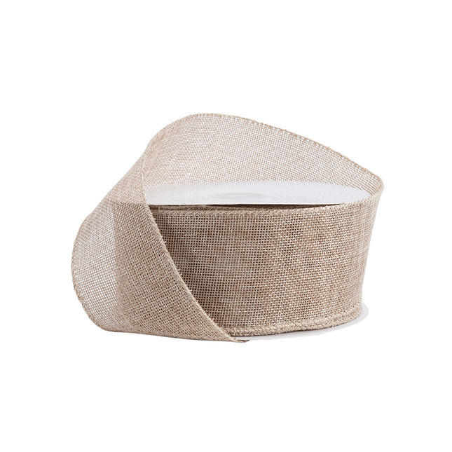 2 1/2" Wired Burlap Ribbon | 50 Yard Roll LA Ribbons Wholesale