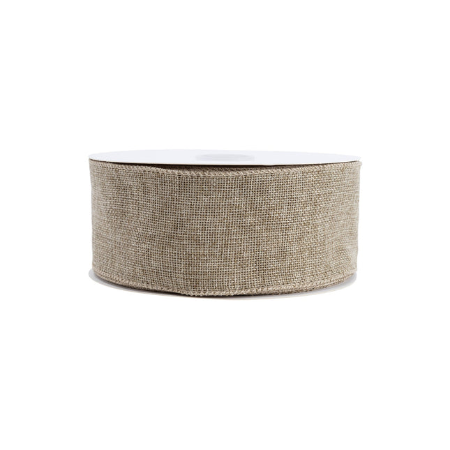 2 1/2" Wired Burlap Ribbon | 50 Yard Roll LA Ribbons Wholesale