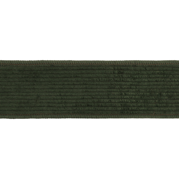 2 1/2" Wired Corduroy Ribbon | Green with Burlap Back | 5 Yard Roll