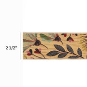 2 1/2" Reversible Floral Tapestry Wired Ribbon | Forest Pale Gold/Black | 5 Yard Roll