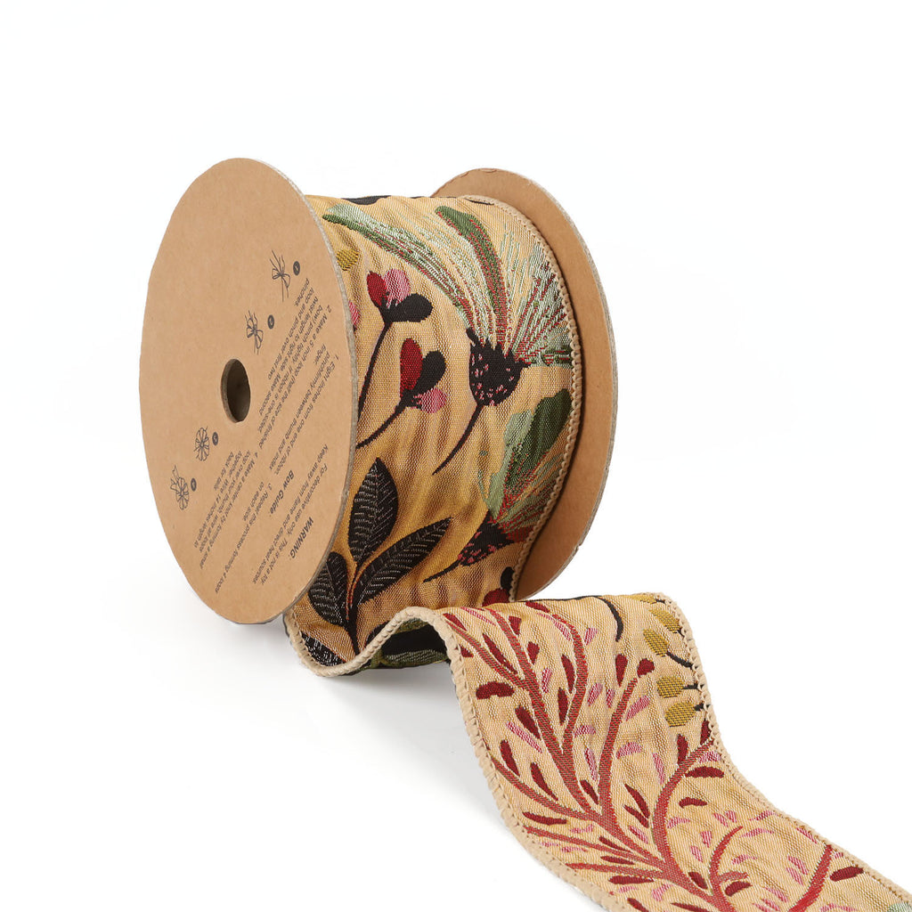 4” x 10 Yard Rose Gold Aurora Jacquard Tissue Back Ribbon - Decorator's  Warehouse