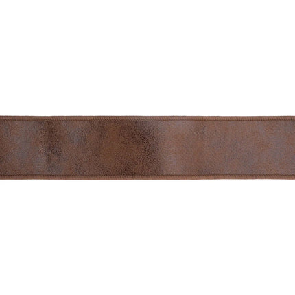 2 1/2" Wired Leather Ribbon | Brown w/ Jute Backing | 10 Yard Roll LaRibbons and Crafts