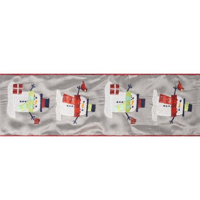 2 1/2" Wired Ribbon | Embroidered Snowman | 5 Yard Roll LaRibbons and Crafts