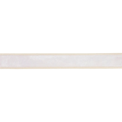 Classic ivory velvet wired ribbon, 1-inch size, blending timeless charm with modern crafting needs.