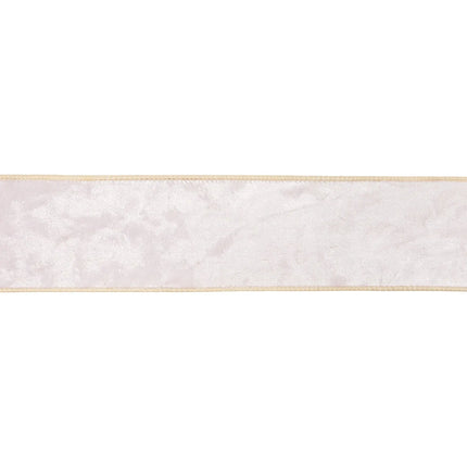 Classic ivory velvet wired ribbon, 2.5-inch size, blending vintage elegance with versatile, year-round appeal.