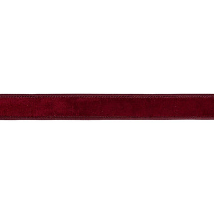 Classic burgundy velvet wired ribbon, 1-inch size, blending vintage charm with rich, velvety appeal.