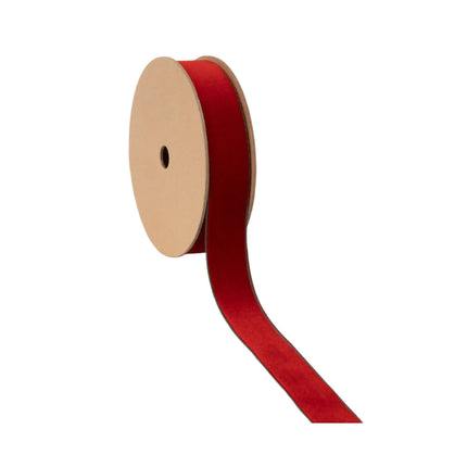 Vibrant red and green reversible velvet ribbon, 1" wide, designed for versatile holiday and everyday use.