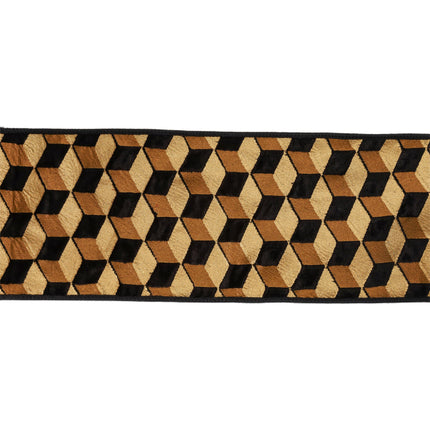 4" Wired Velvet Ribbon | 3D Block Foil Print on Black | 5 Yard Roll LaRibbons and Crafts