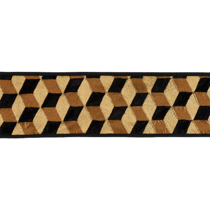 2 1/2" Wired Velvet Ribbon | 3D Block Foil Print on Black | 5 Yard Roll LaRibbons and Crafts