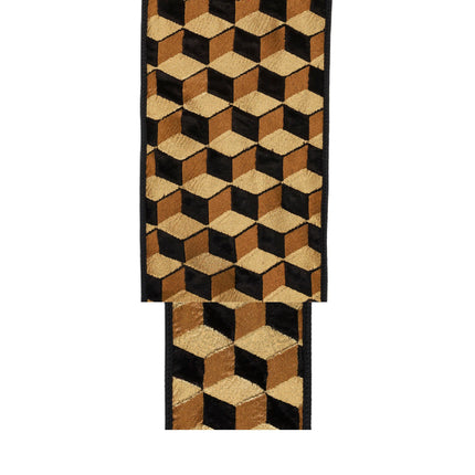 2 1/2" Wired Velvet Ribbon | 3D Block Foil Print on Black | 5 Yard Roll LaRibbons and Crafts