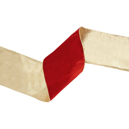6" Wired Deluxe Reversible Velvet Ribbon | Red | 10 Yard Ribbon LA Ribbons Wholesale