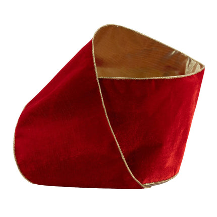 6" Wired Deluxe Reversible Velvet Ribbon | Red | 10 Yard Ribbon LA Ribbons Wholesale