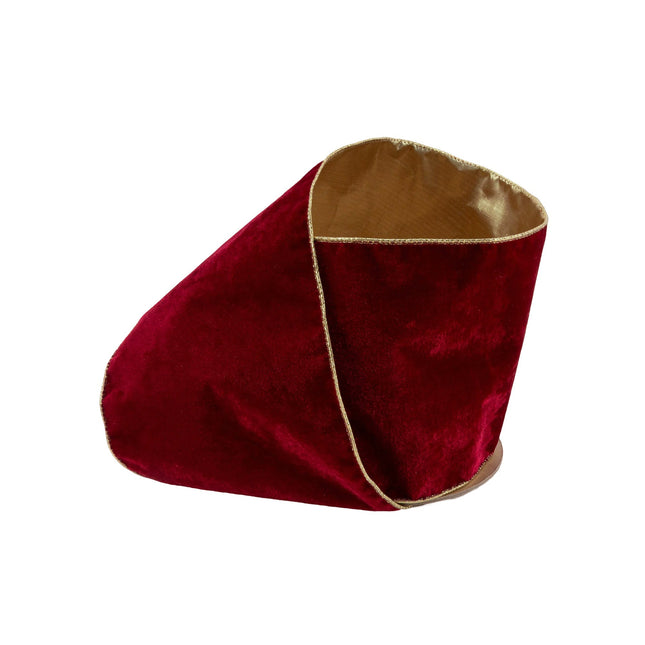 6" Wired Deluxe Reversible Velvet Ribbon | Scarlet | 10 Yard Ribbon LA Ribbons Wholesale