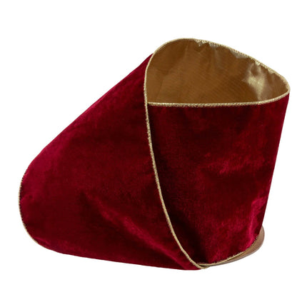 6" Wired Deluxe Reversible Velvet Ribbon | Scarlet | 10 Yard Ribbon LA Ribbons Wholesale