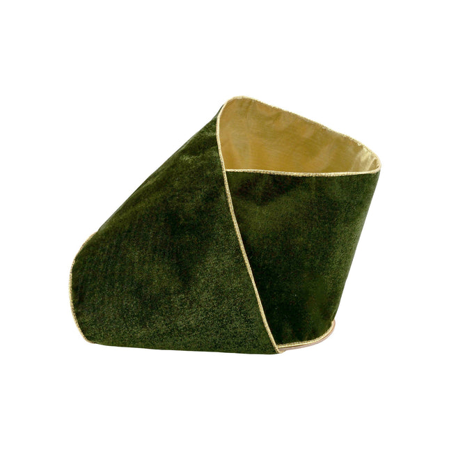 6" Wired Deluxe Reversible Velvet Ribbon | Forest Green | 10 Yard Ribbon LA Ribbons Wholesale