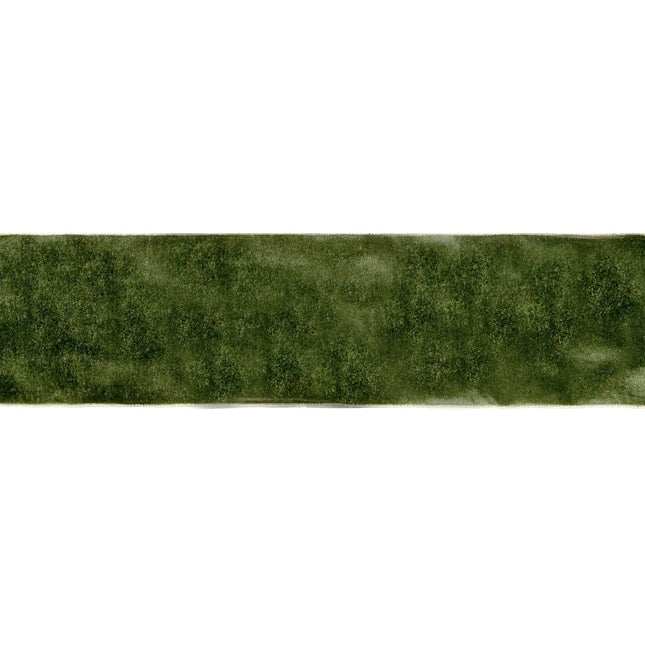 6" Wired Deluxe Reversible Velvet Ribbon | Forest Green | 10 Yard Ribbon LA Ribbons Wholesale