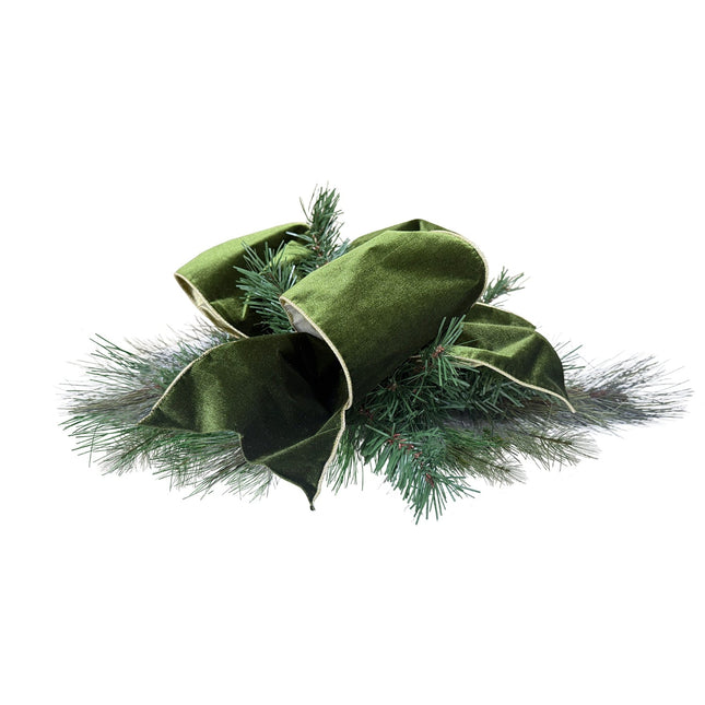 6" Wired Deluxe Reversible Velvet Ribbon | Forest Green | 10 Yard Ribbon LA Ribbons Wholesale