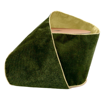 6" Wired Deluxe Reversible Velvet Ribbon | Forest Green | 10 Yard Ribbon LA Ribbons Wholesale