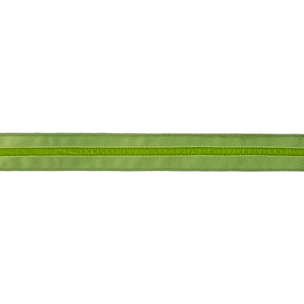 Layered Green Velvet 1 1/2" wired ribbon, featuring a textured sage base and plush lime stripe, ideal for wreath accents.
