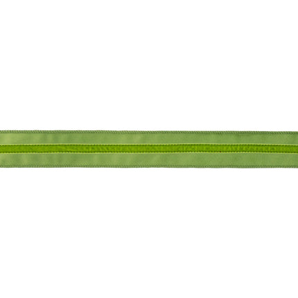 Layered Green Velvet 1 1/2" wired ribbon, featuring a textured sage base and plush lime stripe, ideal for wreath accents.