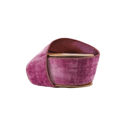 4" Wired Premium Velvet Ribbon | Purple w/ Purple Metallic Dupioni Backing | 5 Yard Roll LaRibbons and Crafts