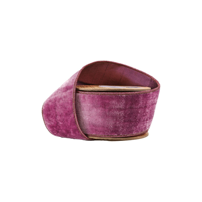 4" Wired Premium Velvet Ribbon | Purple w/ Purple Metallic Dupioni Backing | 5 Yard Roll LaRibbons and Crafts