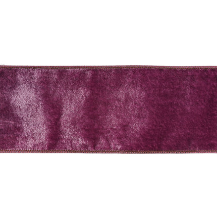 This purple wired velvet ribbon (purple metallic dupioni backing) works perfectly for wedding favors.