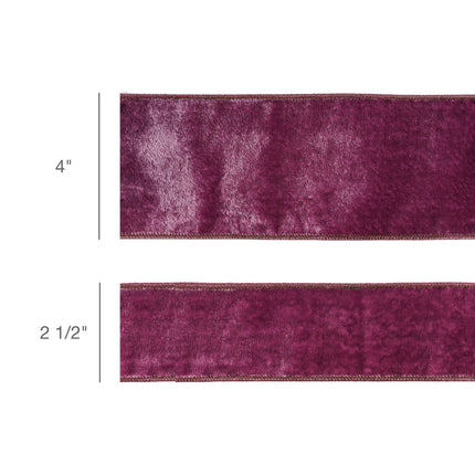 This purple wired velvet ribbon (purple metallic dupioni backing) works perfectly for wedding favors.