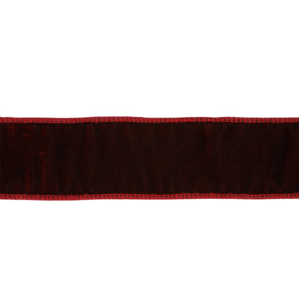 2 1/2" Wired Premium Velvet Ribbon w/ Tissue Back | Burgundy| 10 Yard Roll LaRibbons and Crafts
