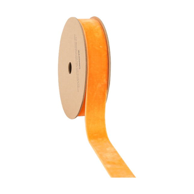 1" Velvet Ribbon | Orange 10 | Yard Roll LaRibbons and Crafts