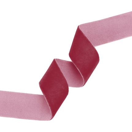 Luxurious magenta red velvet ribbon, suitable for adding refined trims to costume accessories and theater prop details.