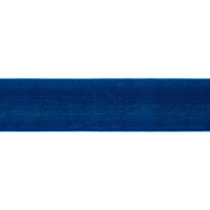Solid royal blue velvet ribbon without wire, 2.5-inch size, luxe matte finish for timeless home decor styling