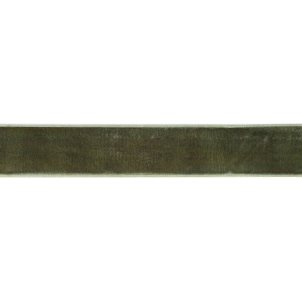 Olive green velvet ribbon , ideal for decorating holiday garlands and creating custom craft projects.