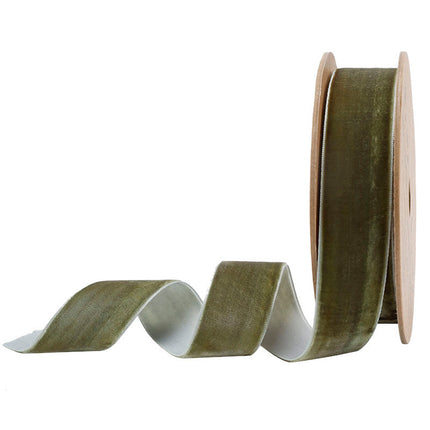 1" Velvet Ribbon | Olive | 10 Yard Roll LaRibbons and Crafts