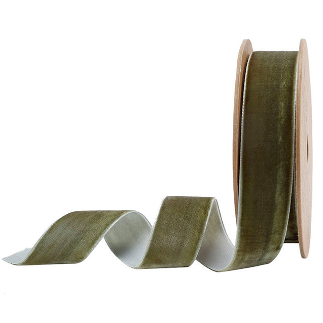 1" Velvet Ribbon | Olive | 10 Yard Roll LaRibbons and Crafts