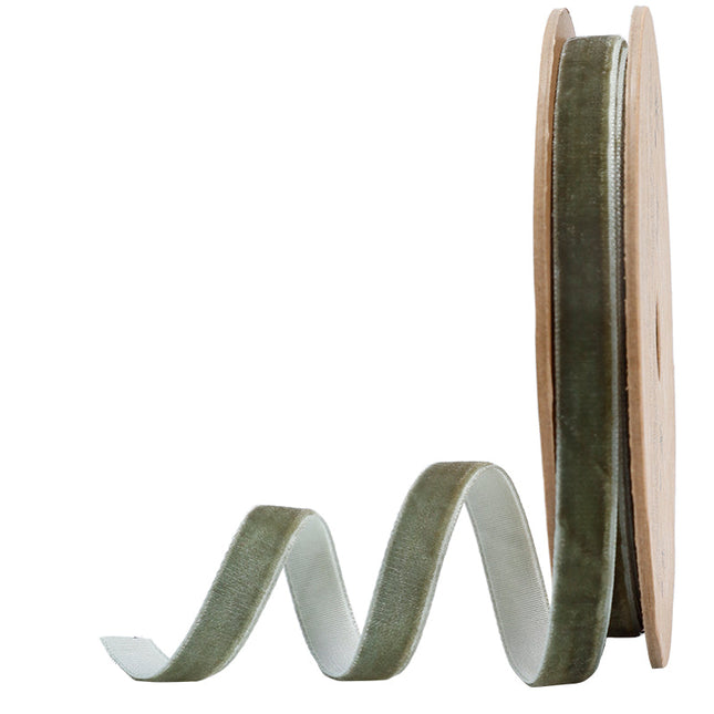 3/8" Velvet Ribbon | Olive | 10 Yard Roll LaRibbons and Crafts