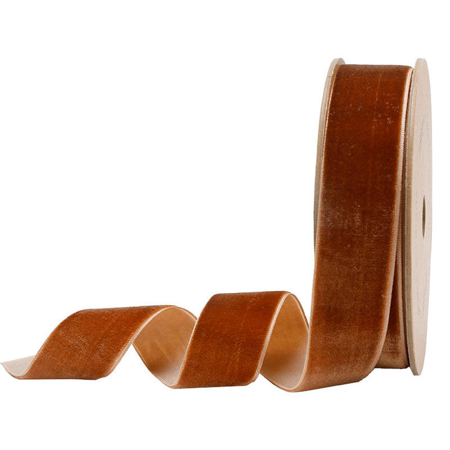 1" Velvet Ribbon | Cognac | 10 Yard Roll LaRibbons and Crafts