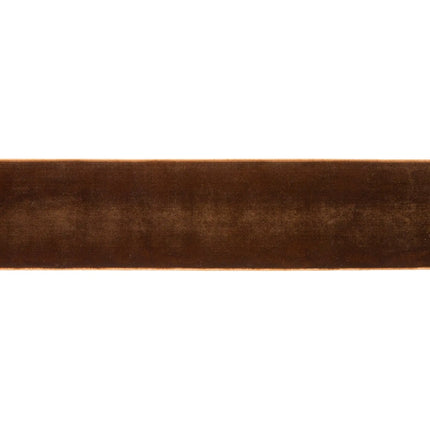 Classic unwired brown velvet ribbon roll, 2 1/2 inch, soft thick material for elegant gift and home accents