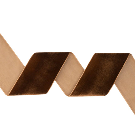 Solid brown wire-free velvet ribbon, 2.5-inch size, matte velvety finish for timeless farmhouse styling