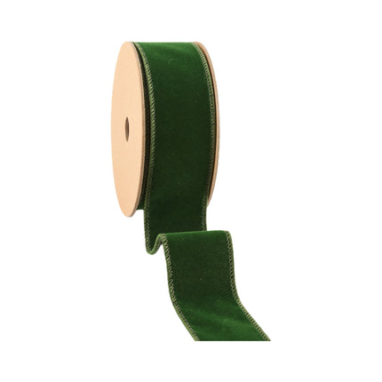 1 1/2" Wired Velvet | Spruce | 10 Yard Roll LaRibbons and Crafts