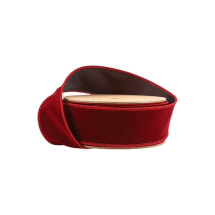 1 1/2" Wired Velvet Ribbon | Bordeaux | 10 Yard Roll LaRibbons and Crafts