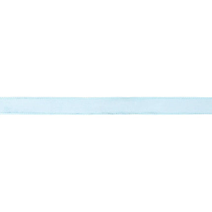 1" Wired Reversible Velvet Ribbon (Light Blue), perfect for crafting gentle bows and floral accents.